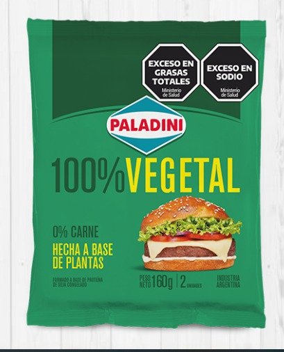 Hamburguesa Vegetal Paladini x 16 Un. x 160 Gr.